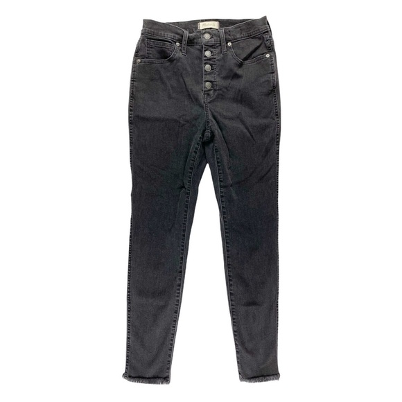 Madewell 10” High Skinny Button Fly Jeans in Washed Black; 26T - Picture 1 of 8